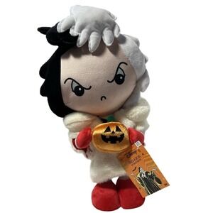 Disney villains 18" Plush‎ Cruella De Vil Halloween Door Greeter holding pumpkin
